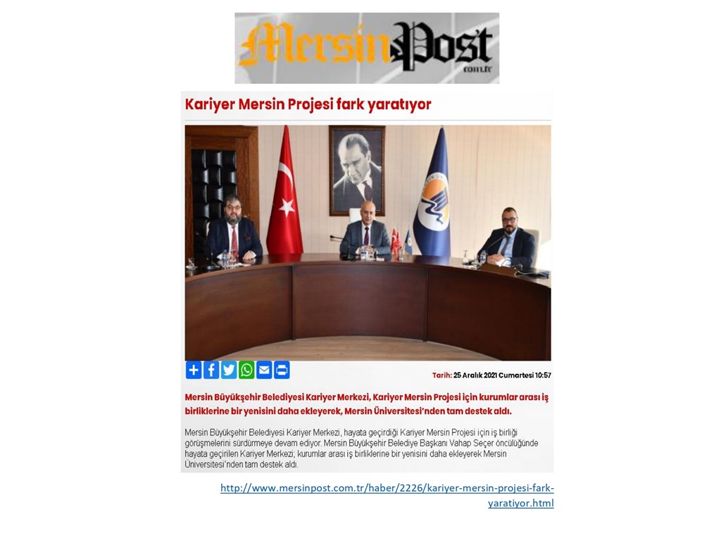Kariyer Mersin Projesi  Mersin Üniversitesi -Mersinpost Gazetesi