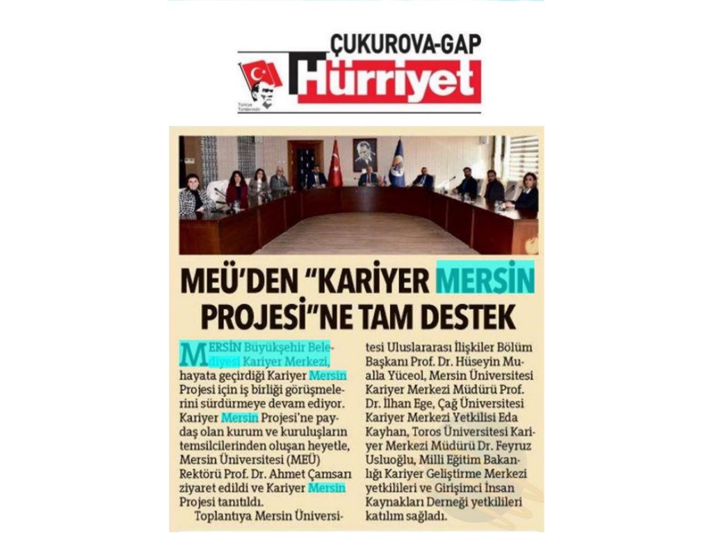 Kariyer Mersin Projesi  Mersin Üniversitesi -Hurriyet Gazetesi
