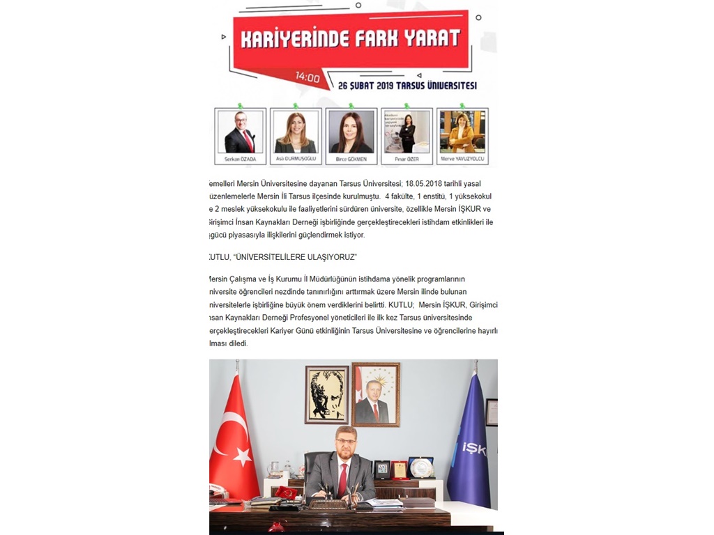 TARSUS ÜNİVERSİTESİ KARİYER GÜNÜ (Çukurova Gazetesi)
